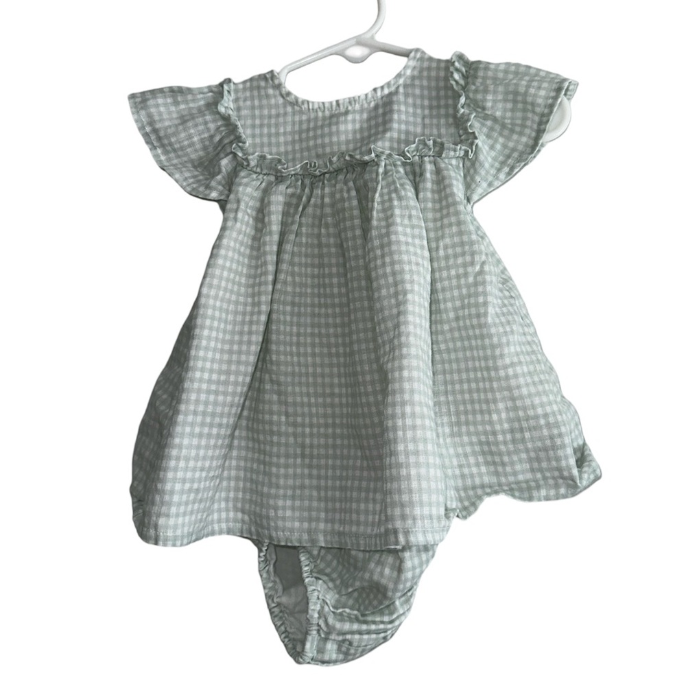 New Primark Green & White Gingham, Baby Girl 0-3 Dress